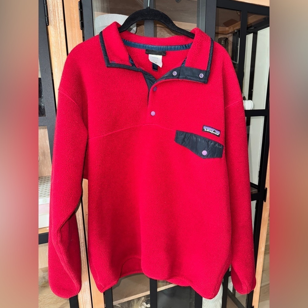 Vintage Patagonia synchilla fleece snap T 1/4 pullover sweater jacket logo